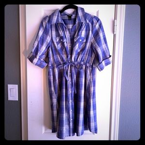 Women’s dress or tunic with fun plaid pattern